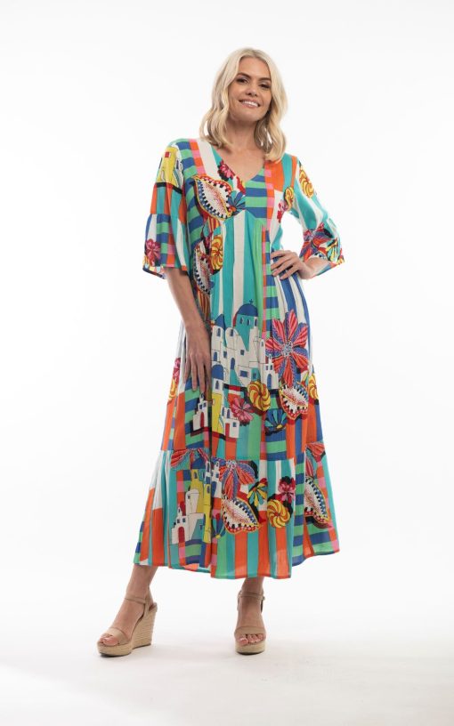 Dress With Print Oia-My Boutique