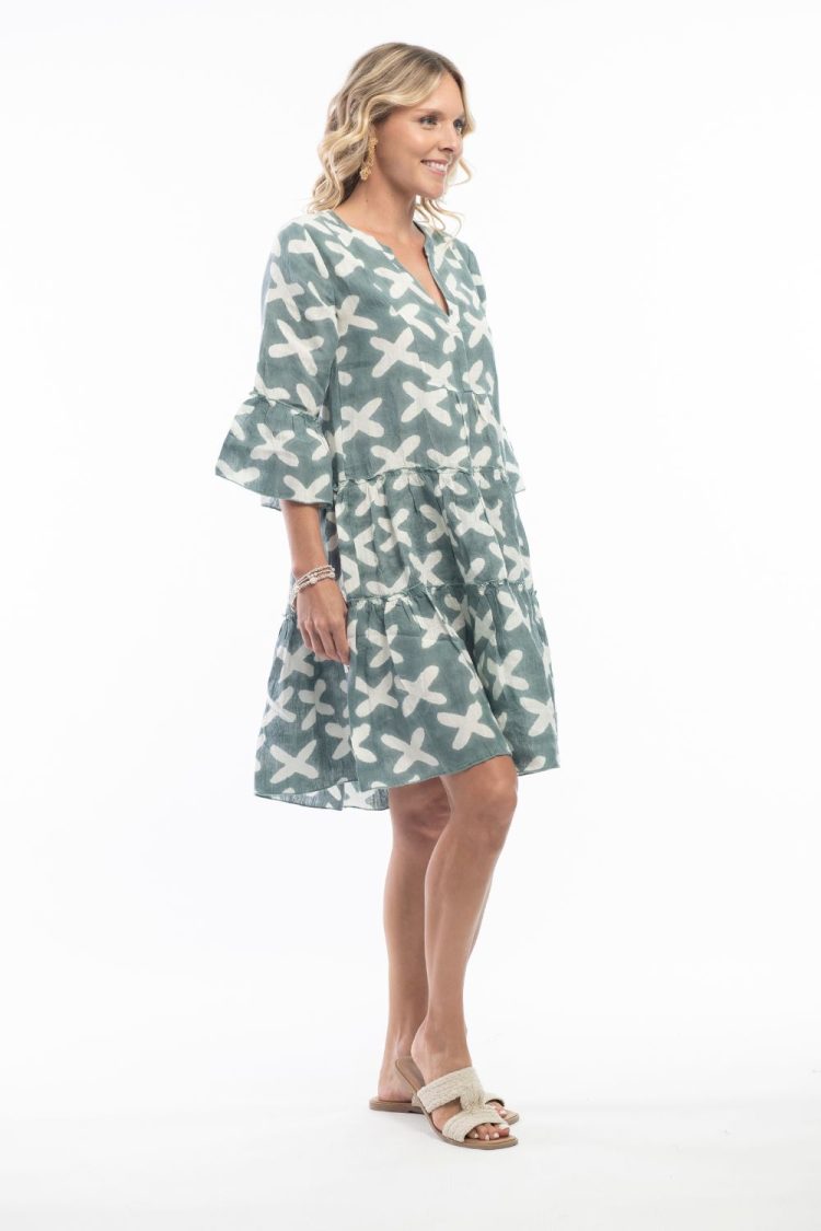 Dress With Mint Patterns-My Boutique