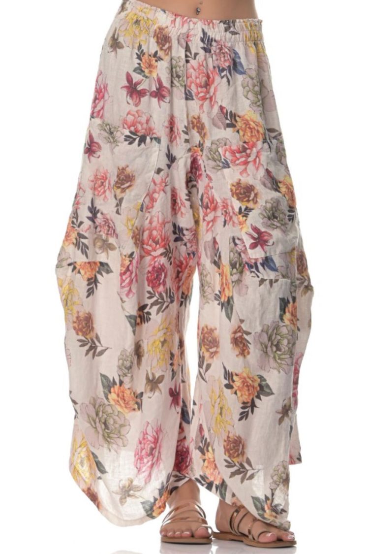 Flower Print Women's Pants-My Boutique