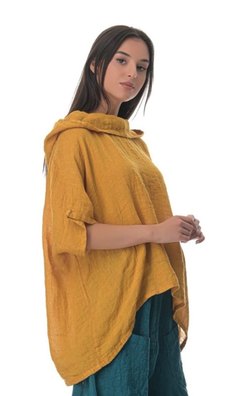 Mustard Women's Gouse Hooded Top-My Boutique