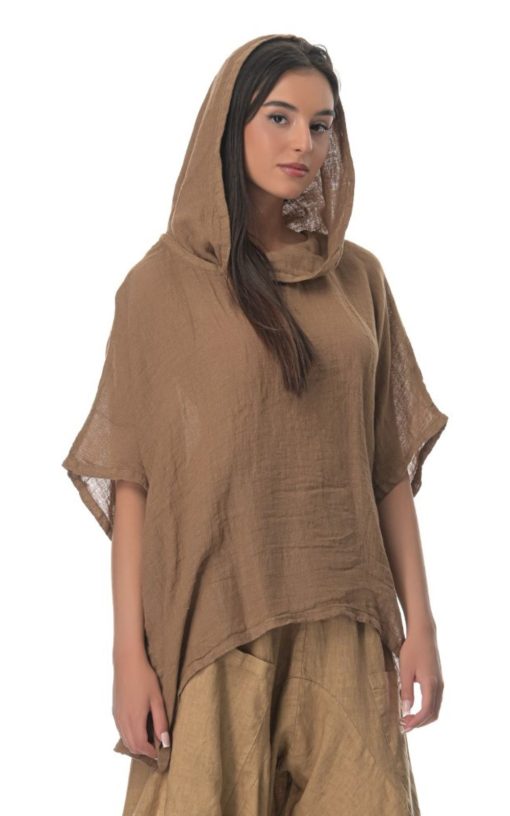 Μπλούζα Γυναικεία Gouse με Κουκούλα Camel-My Boutique