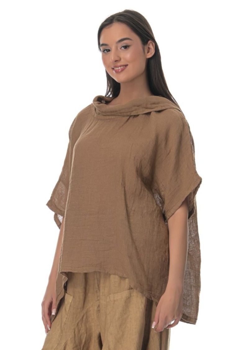 Μπλούζα Γυναικεία Gouse με Κουκούλα Camel-My Boutique