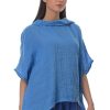 Women's Gouse Blouse with Hood Royal Blue-My Boutique