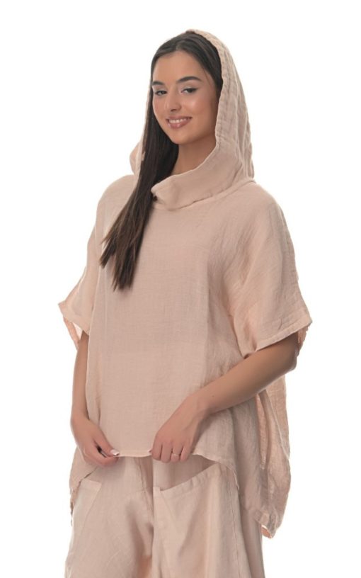 Blush-My Boutique Women's Gouse Blouse with Hood