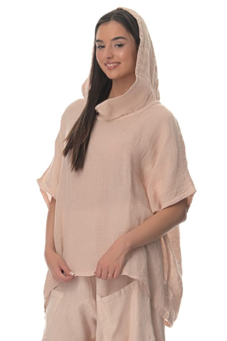 Blush-My Boutique Women's Gouse Blouse with Hood