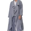 Women's Light Blue Stripe Linen Cardigan-My Boutique