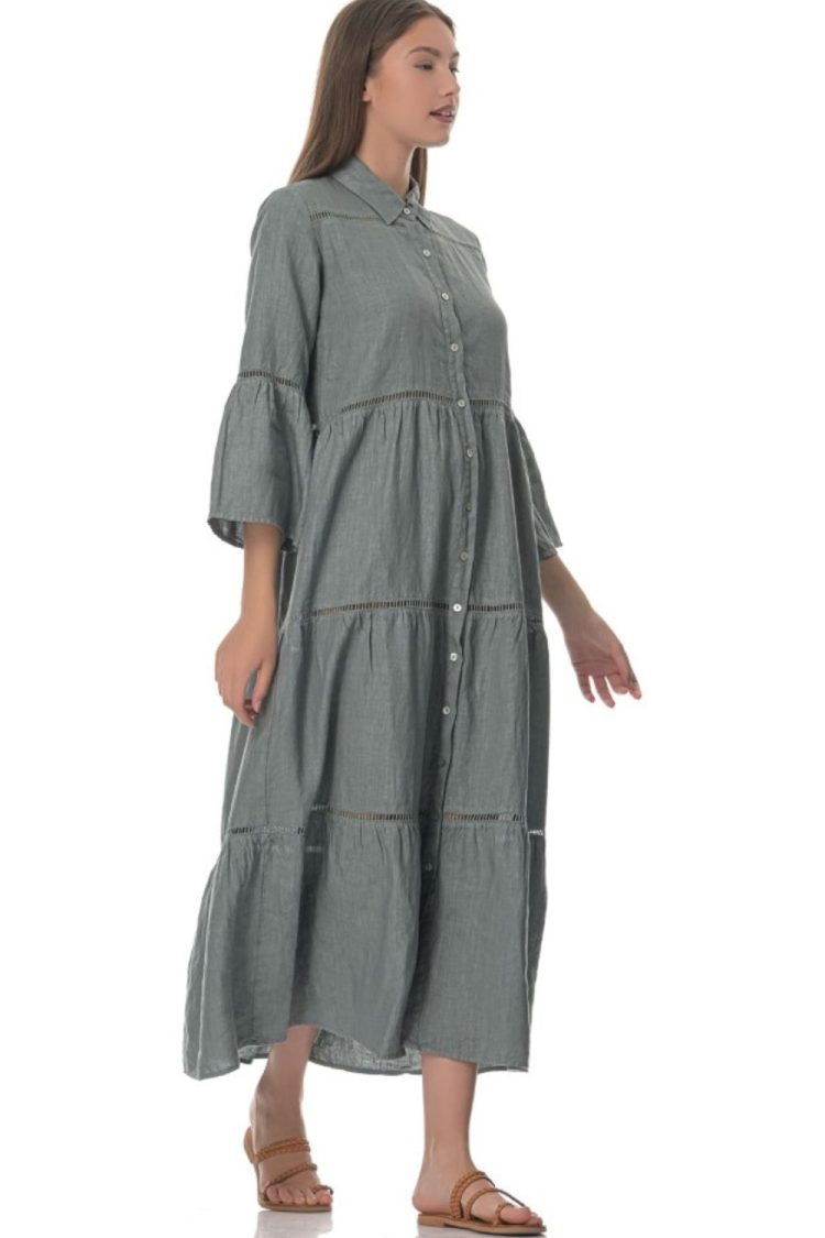 Φόρεμα Μακρύ Laluha Metal Grey-My Boutique