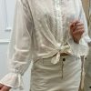 Πουκάμισο Γυναικείο Λευκό με Διάτρητα Σχέδια-My Boutique