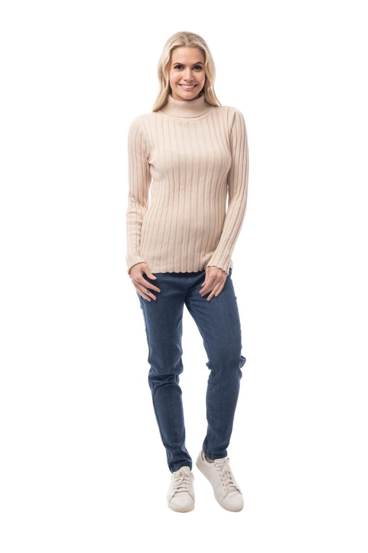 Orientique Women's Turtleneck Sweater 1216 Chalk-My Boutique