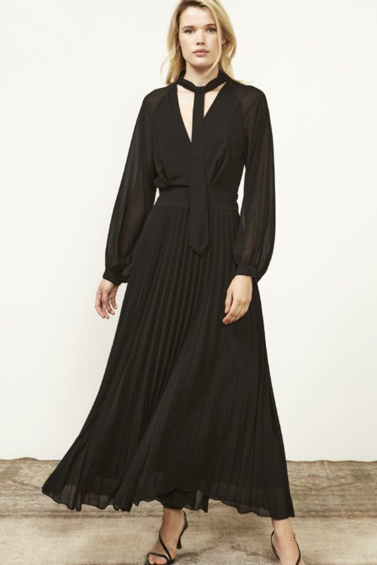 Souvenir Long Puff Sleeve Dress S34E0277 Black-My Boutique