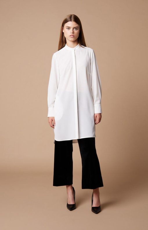 Women's Shirt Long Bella P 21.232.B06.113.112 White-My Boutique