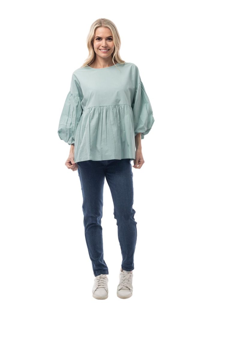 Women's Blouse with Puffy Sleeves Orientique 5206 Soap Suds-My Boutique