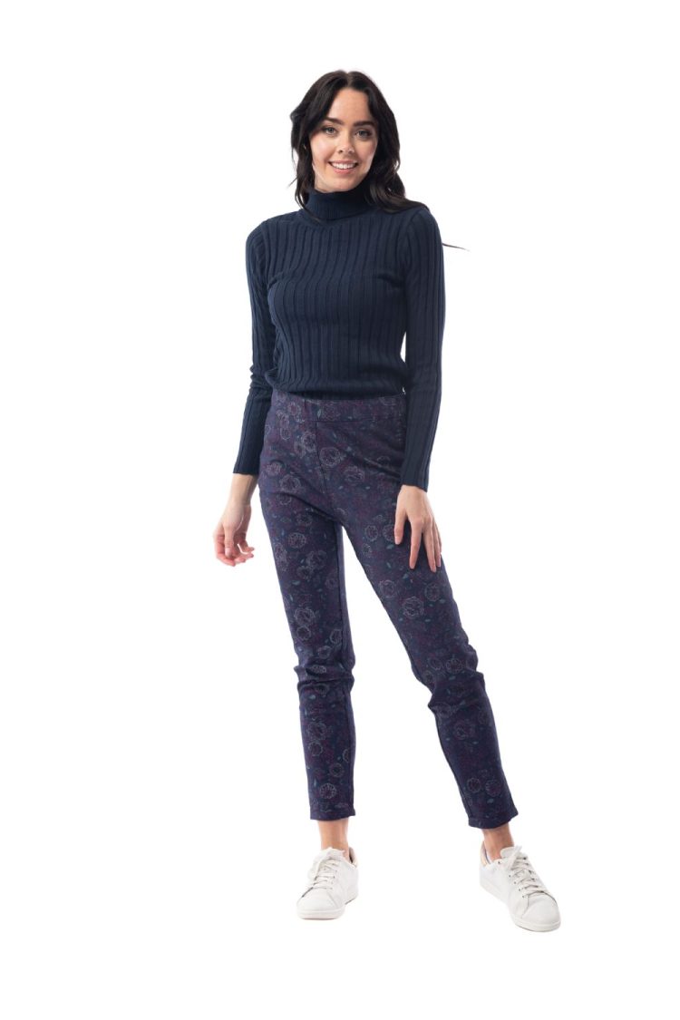 Pants for Women with Orientique Designs 2608 Navy-My Boutique