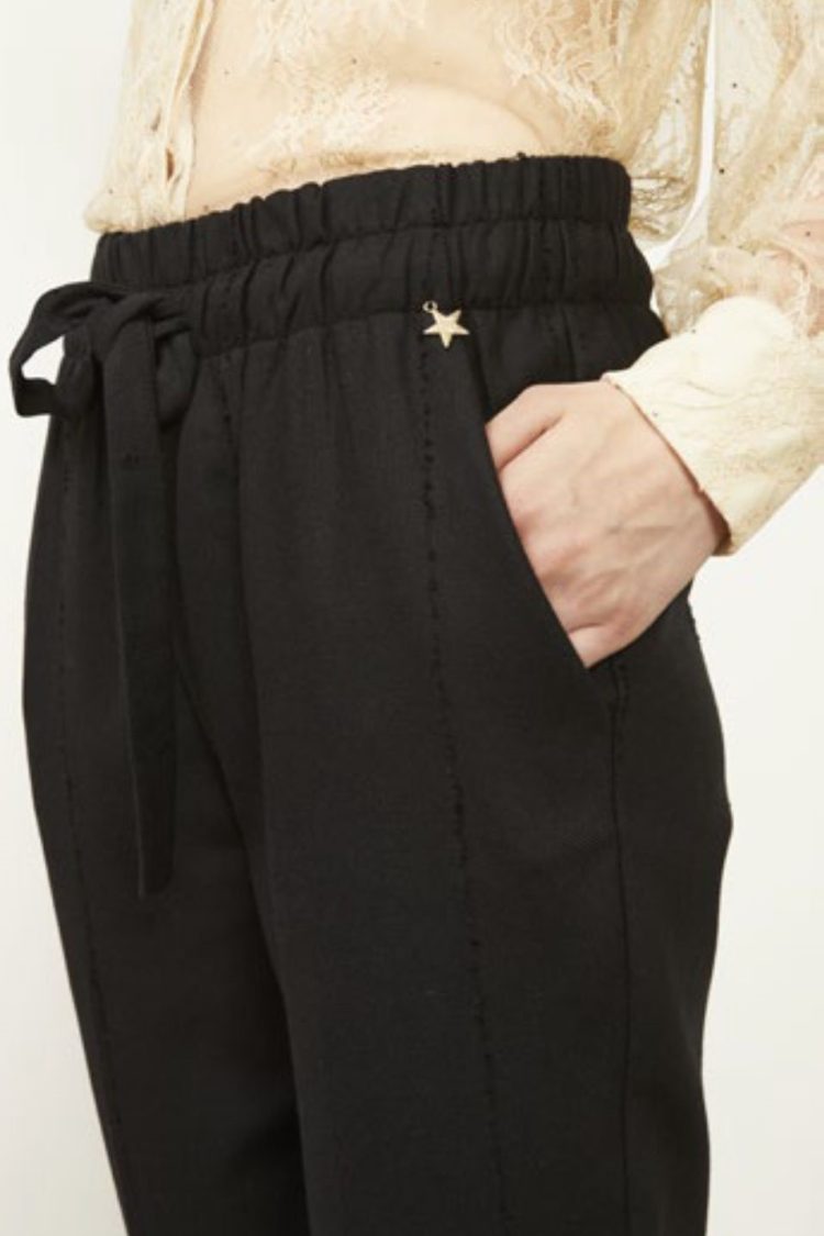 Παντελόνι Γυναικείο με Λάστιχο στη Μέση Souvenir V34A0366 Black-My Boutique