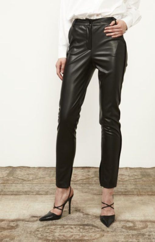 Παντελόνι Γυναικείο με Όψη Δέρματος Souvenir A34A0167 Black-My Boutique