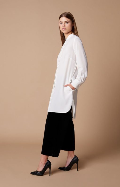 Women's Shirt Long Bella P 21.232.B06.113.112 White-My Boutique