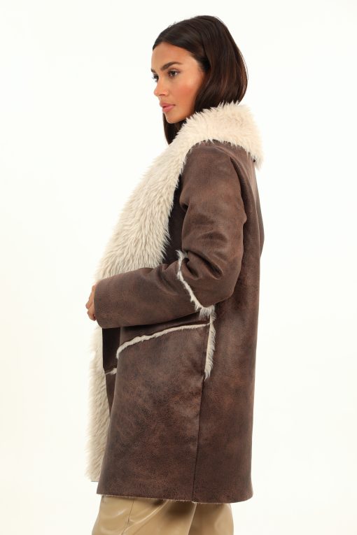 Παλτό Γυναικείο με Γούνα Tensione In-My Boutique