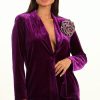 Women's Velvet Purple Tensione Jacket In-My Boutique