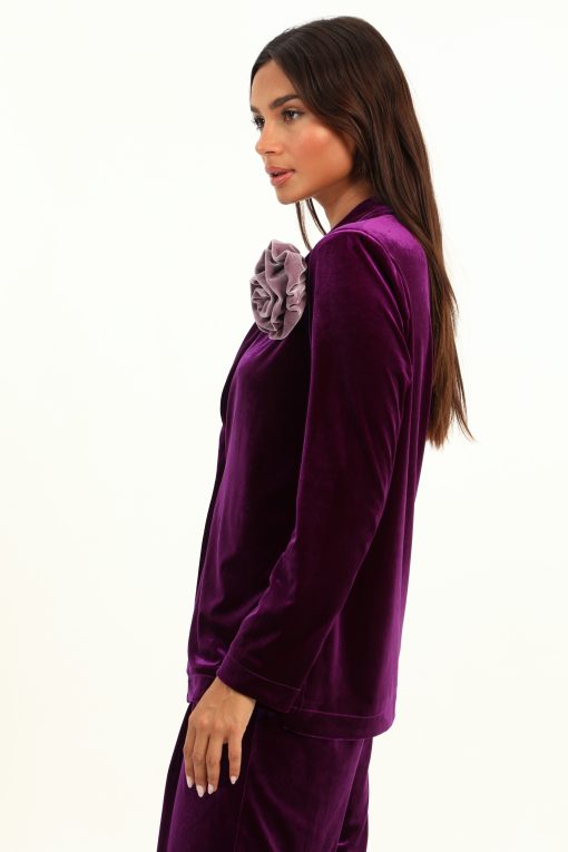 Women's Velvet Purple Tensione Jacket In-My Boutique