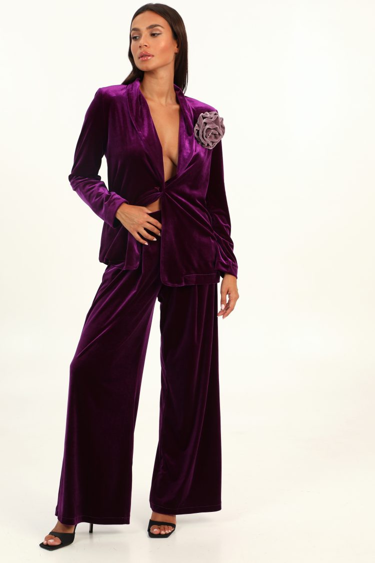 Pants Women's Velvet Purple Tensione In-My Boutique