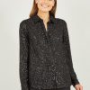 Women's Shirt with Sequins Black Dancing Leopard-My Boutique
