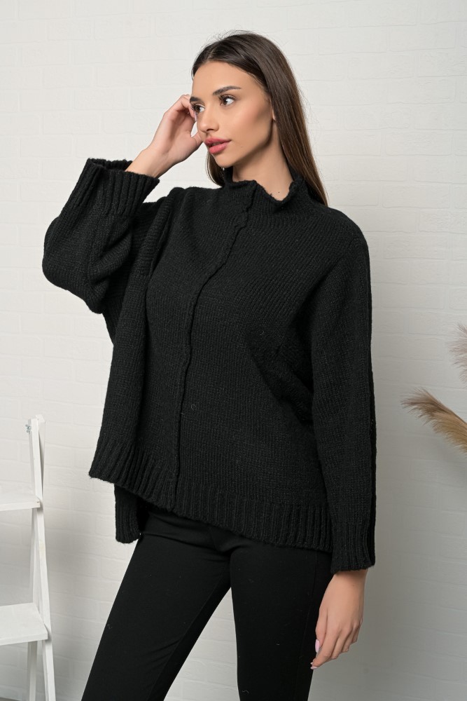 Women's Oversize Sweater Black John P.-My Boutique