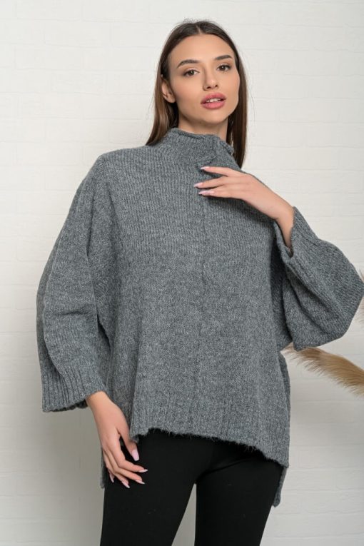 Women's Oversize Sweater Gray John P.-My Boutique