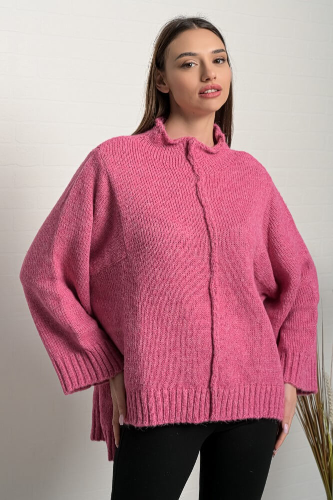 Women's Oversize Sweater Hot-Pink John P.-My Boutique