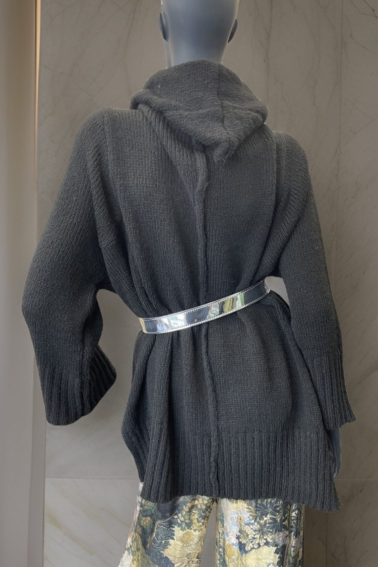 Women's Hooded Cardigan Anthracite-My Boutique