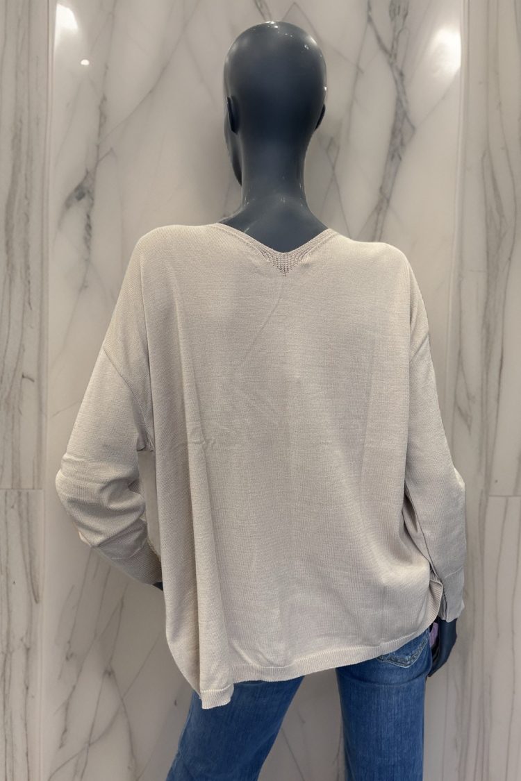 Women's Beige Sweater-My Boutique