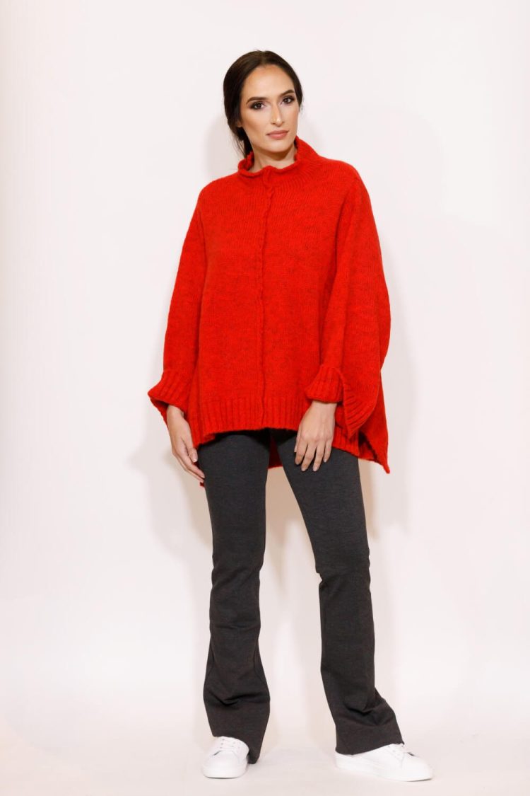 Women's Oversize Sweater Red John P.-My Boutique