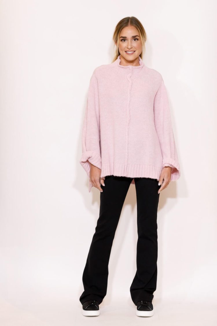 Women's Oversize Sweater Pink John P.-My Boutique