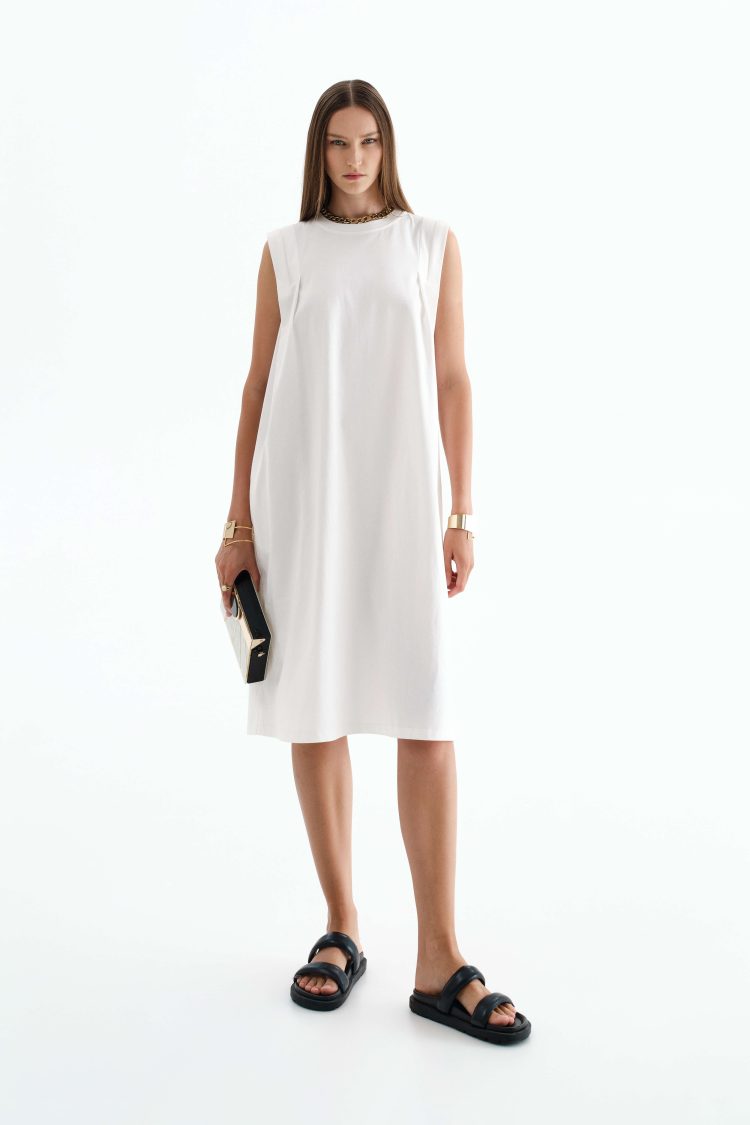 Dress Sleeveless White Eleh-My Boutique