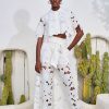 Παντελόνι Γυναικείο Floral Λευκό Lace-My Boutique