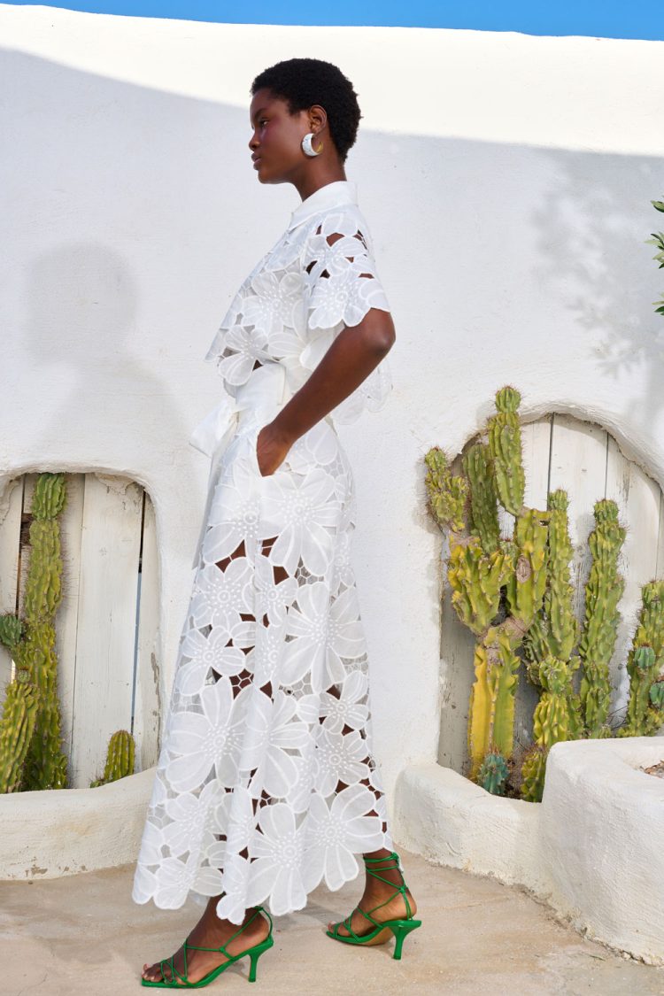 Παντελόνι Γυναικείο Floral Λευκό Lace-My Boutique