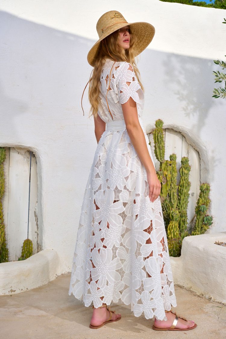 Dress Floral White Lace-My Boutique