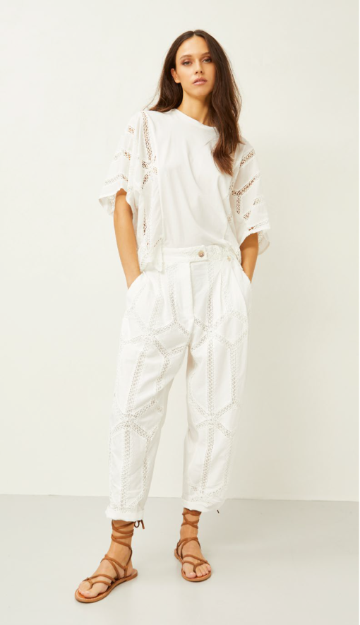 Μπλούζα Γυναικεία με Λεπτομέρεια Souvenir Λευκό-My Boutique