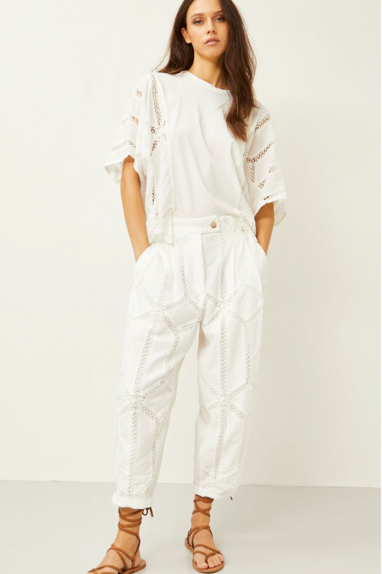 Women's Blouse with Souvenir Detail White-My Boutique
