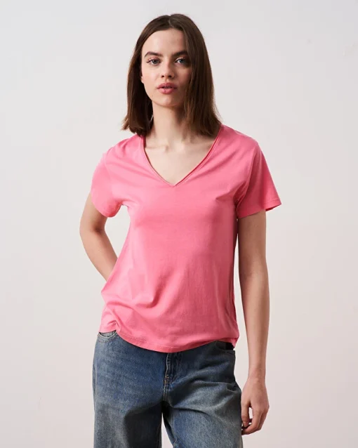 Women's V-Neck Sweater Marilla Absolut Cashmere Neon Rose-My Boutique