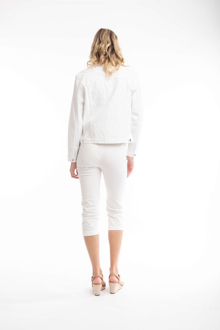 Women's Denim Jacket Orientique White-My Boutique