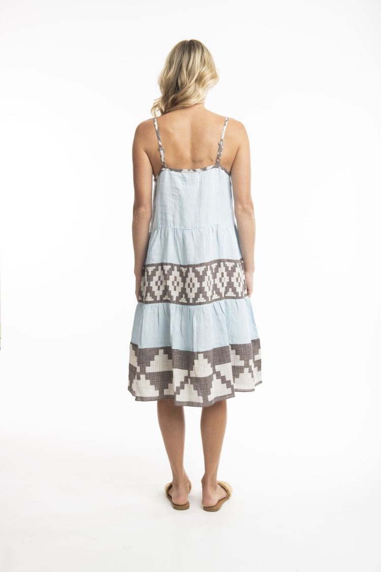 Φόρεμα Midi με Τιραντάκι Escape Blue Fog-My Boutique