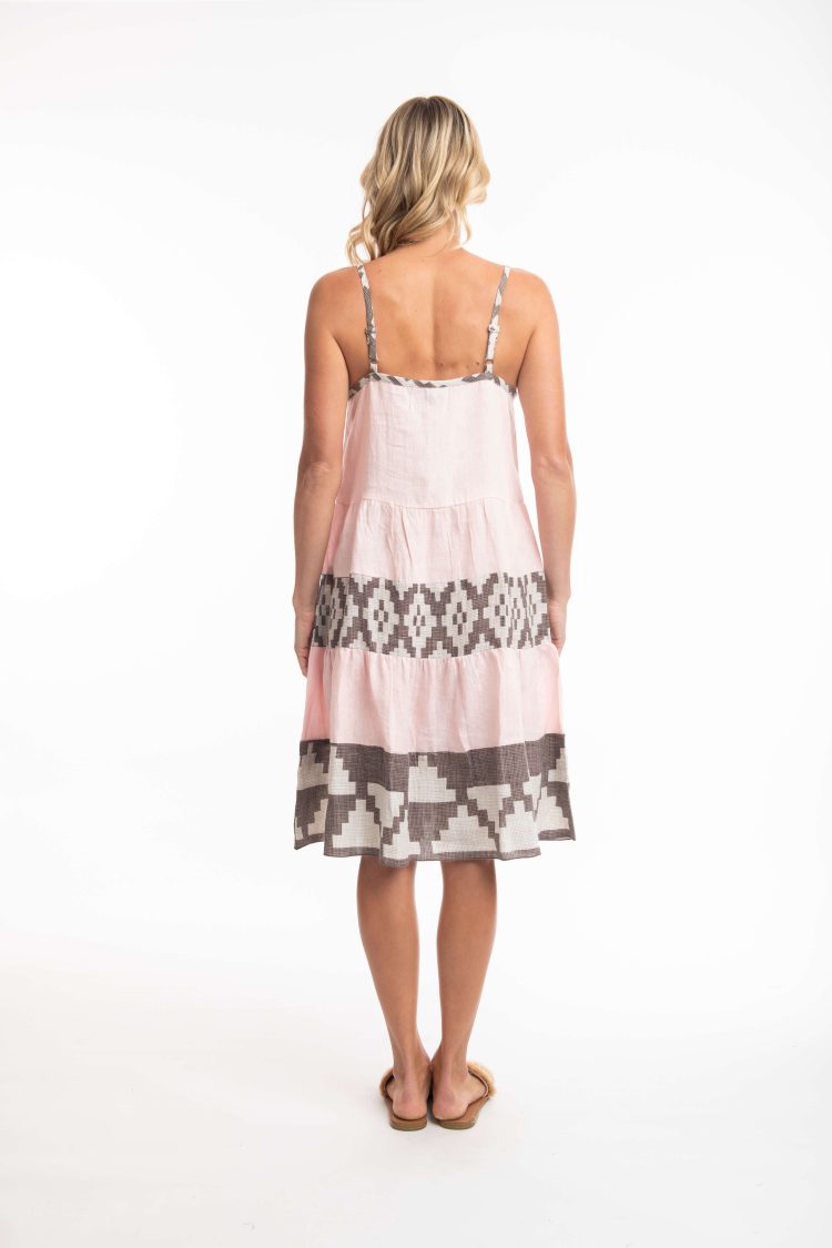 Φόρεμα Midi με Τιραντάκι Escape Blush-My Boutique
