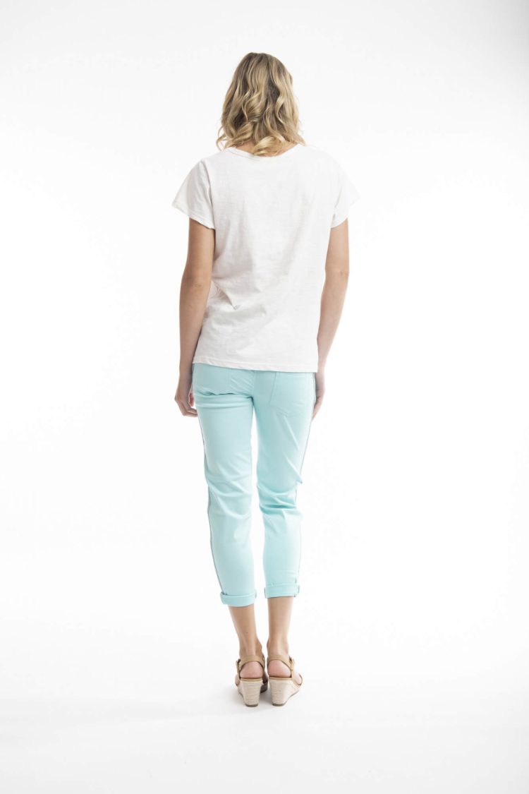 Pants for Women with Side Tape Orientique Aqua-My Boutique