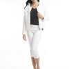 Orientique Round Neck Denim Jacket For Women White-My Boutique