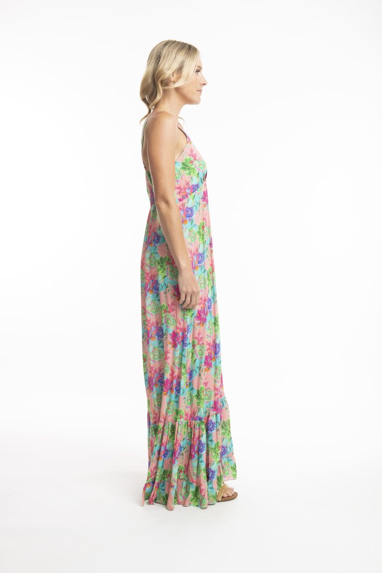 Φόρεμα Maxi με Τιραντάκι Cara Escape Print-My Boutique