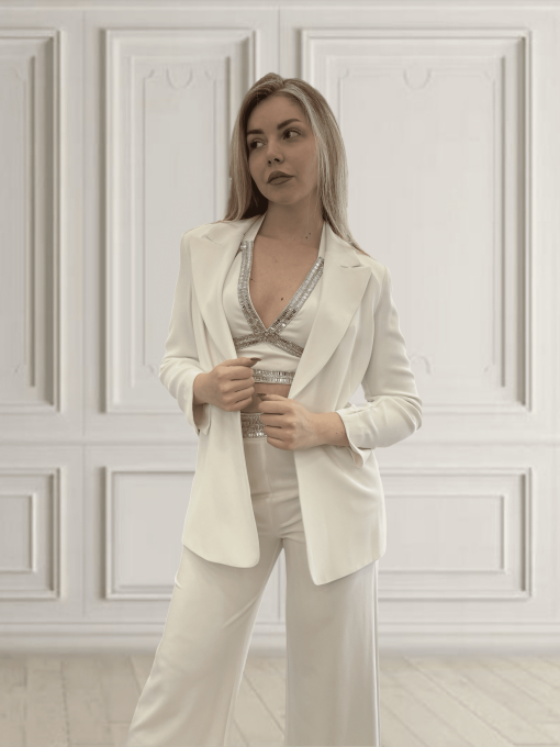 Women's Sleeveless Blouse Trash and Luxury White-My Boutique