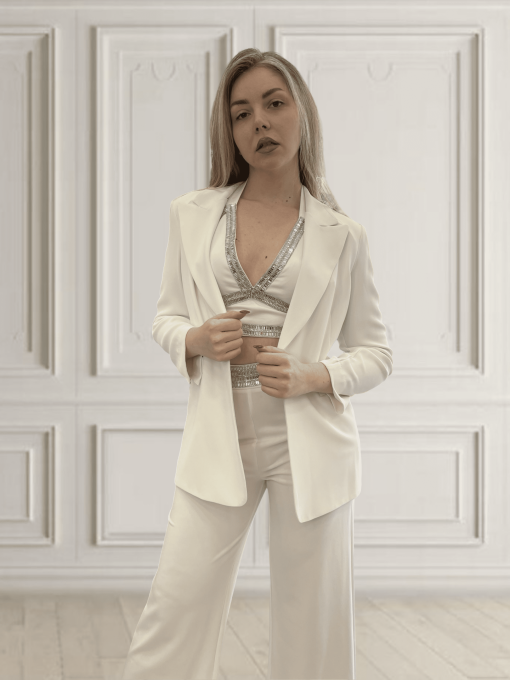 Women's Sleeveless Blouse Trash and Luxury White-My Boutique