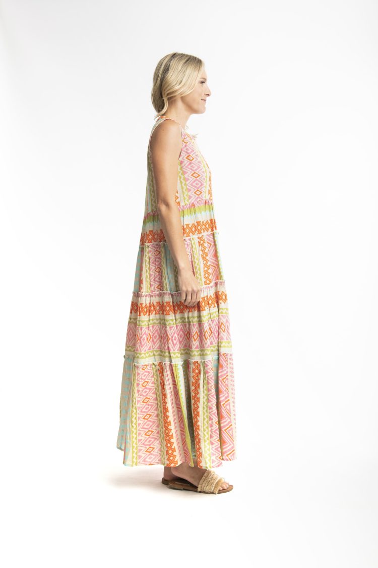 Φόρεμα Maxi Αμάνικο Nicole Escape Print-My Boutique