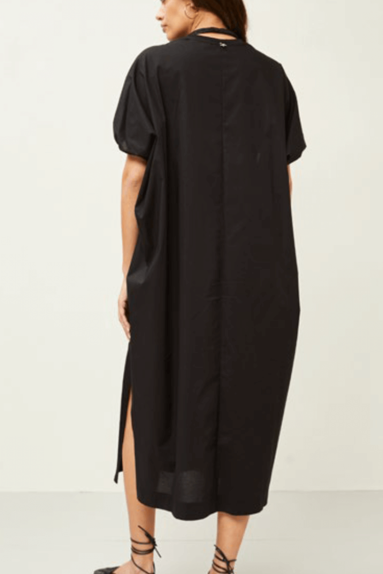 Black-My Boutique Souvenir Short Sleeve Dress